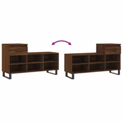 vidaXL Shoe Cabinet Shoe Cupboard Shoe Storage Rack Shelf Engineered Wood - brown oak - Additional view 8