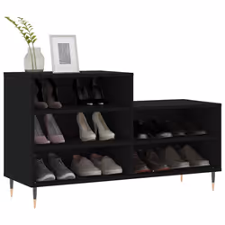 vidaXL Shoe Cabinet Shoe Cupboard Shoe Storage Rack Shelf Engineered Wood - black