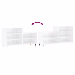 vidaXL Shoe Cabinet Shoe Cupboard Shoe Storage Rack Shelf Engineered Wood - high gloss white - Additional view 6