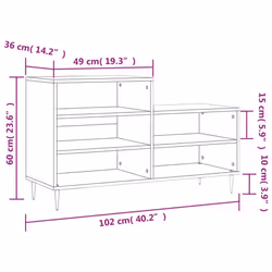 vidaXL Shoe Cabinet Shoe Cupboard Shoe Storage Rack Shelf Engineered Wood - concrete grey - Additional view 9