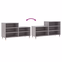 vidaXL Shoe Cabinet Shoe Cupboard Shoe Storage Rack Shelf Engineered Wood - grey sonoma - Additional view 6