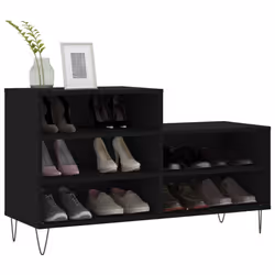 vidaXL Shoe Cabinet Shoe Cupboard Shoe Storage Rack Shelf Engineered Wood - black