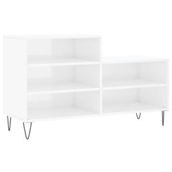 vidaXL Shoe Cabinet Shoe Cupboard Shoe Storage Rack Shelf Engineered Wood - high gloss white