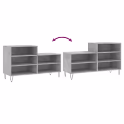 vidaXL Shoe Cabinet Shoe Cupboard Shoe Storage Rack Shelf Engineered Wood - concrete grey - Additional view 6