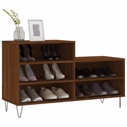 vidaXL Shoe Cabinet Shoe Cupboard Shoe Storage Rack Shelf Engineered Wood - brown oak - Additional view 2