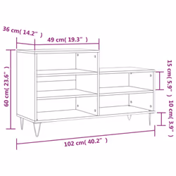 vidaXL Shoe Cabinet Shoe Cupboard Shoe Storage Rack Shelf Engineered Wood - brown oak - Additional view 3