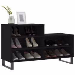 vidaXL Shoe Cabinet Shoe Cupboard Shoe Storage Rack Shelf Engineered Wood - black