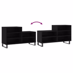 vidaXL Shoe Cabinet Shoe Cupboard Shoe Storage Rack Shelf Engineered Wood - black - Additional view 6