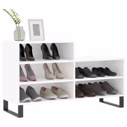 vidaXL Shoe Cabinet Shoe Cupboard Shoe Storage Rack Shelf Engineered Wood - high gloss white