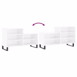 vidaXL Shoe Cabinet Shoe Cupboard Shoe Storage Rack Shelf Engineered Wood - high gloss white - Additional view 6