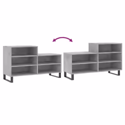 vidaXL Shoe Cabinet Shoe Cupboard Shoe Storage Rack Shelf Engineered Wood - concrete grey - Additional view 6