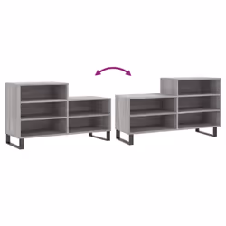vidaXL Shoe Cabinet Shoe Cupboard Shoe Storage Rack Shelf Engineered Wood - grey sonoma - Additional view 6
