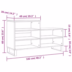 vidaXL Shoe Cabinet Shoe Cupboard Shoe Storage Rack Shelf Engineered Wood - grey sonoma - Additional view 9