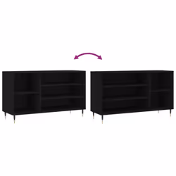 vidaXL Shoe Cabinet Shoe Cupboard Shoe Storage Rack Shelf Engineered Wood - black - Additional view 6