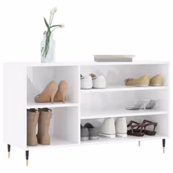 vidaXL Shoe Cabinet Shoe Cupboard Shoe Storage Rack Shelf Engineered Wood - high gloss white