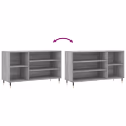 vidaXL Shoe Cabinet Shoe Cupboard Shoe Storage Rack Shelf Engineered Wood - grey sonoma - Additional view 6
