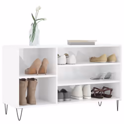 vidaXL Shoe Cabinet Shoe Cupboard Shoe Storage Rack Shelf Engineered Wood - high gloss white