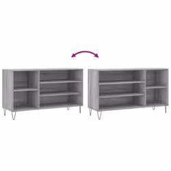vidaXL Shoe Cabinet Shoe Cupboard Shoe Storage Rack Shelf Engineered Wood - grey sonoma - Additional view 6