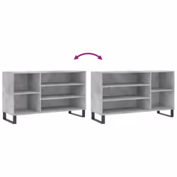vidaXL Shoe Cabinet Shoe Cupboard Shoe Storage Rack Shelf Engineered Wood - concrete grey - Additional view 6