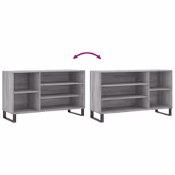 vidaXL Shoe Cabinet Shoe Cupboard Shoe Storage Rack Shelf Engineered Wood - grey sonoma - Additional view 6
