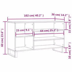 vidaXL Shoe Cabinet Shoe Cupboard Shoe Storage Rack Shelf Engineered Wood - grey sonoma - Additional view 9