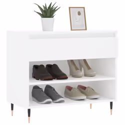 vidaXL Shoe Cabinet Shoe Cupboard Shoe Storage Rack Shelf Engineered Wood - white