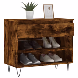 vidaXL Shoe Cabinet Shoe Cupboard Shoe Storage Rack Shelf Engineered Wood - smoked oak - Additional view 2