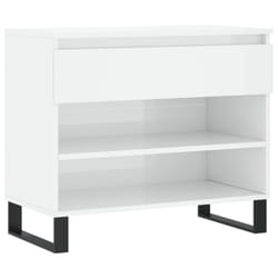 vidaXL Shoe Cabinet Shoe Cupboard Shoe Storage Rack Shelf Engineered Wood - high gloss white