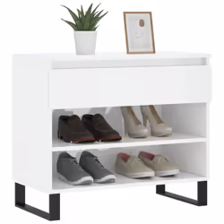 vidaXL Shoe Cabinet Shoe Cupboard Shoe Storage Rack Shelf Engineered Wood - high gloss white