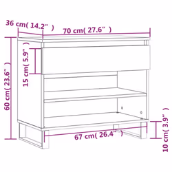 vidaXL Shoe Cabinet Shoe Cupboard Shoe Storage Rack Shelf Engineered Wood - grey sonoma - Additional view 10