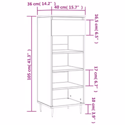 vidaXL Shoe Cabinet Shoe Cupboard Shoe Storage Rack Shelf Engineered Wood - black - Additional view 10