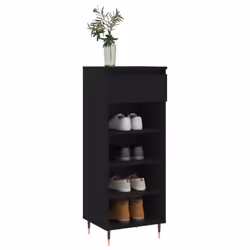 vidaXL Shoe Cabinet Shoe Cupboard Shoe Storage Rack Shelf Engineered Wood - black