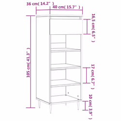 vidaXL Shoe Cabinet Shoe Cupboard Shoe Storage Rack Shelf Engineered Wood - concrete grey - Additional view 10