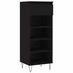 vidaXL Shoe Cabinet Shoe Cupboard Shoe Storage Rack Shelf Engineered Wood - black