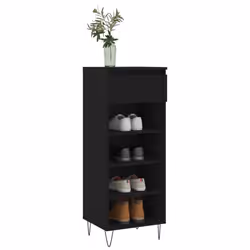 vidaXL Shoe Cabinet Shoe Cupboard Shoe Storage Rack Shelf Engineered Wood - black