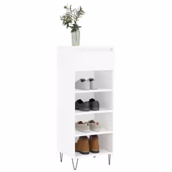 vidaXL Shoe Cabinet Shoe Cupboard Shoe Storage Rack Shelf Engineered Wood - high gloss white