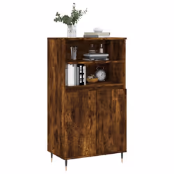 vidaXL Highboard Sideboard Tall Storage Cabinet Side Cabinet Engineered Wood - smoked oak