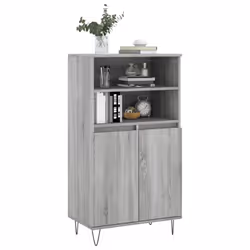 vidaXL Highboard Sideboard Tall Storage Cabinet Side Cabinet Engineered Wood - grey sonoma