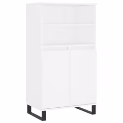 vidaXL Highboard Sideboard Tall Storage Cabinet Side Cabinet Engineered Wood - white