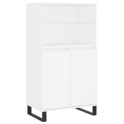 vidaXL Highboard Sideboard Tall Storage Cabinet Side Cabinet Engineered Wood - white