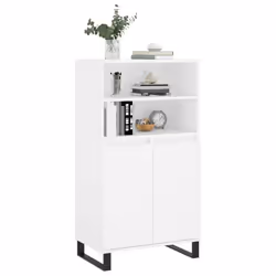 vidaXL Highboard Sideboard Tall Storage Cabinet Side Cabinet Engineered Wood - white