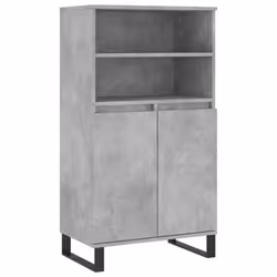 vidaXL Highboard Sideboard Tall Storage Cabinet Side Cabinet Engineered Wood - concrete grey