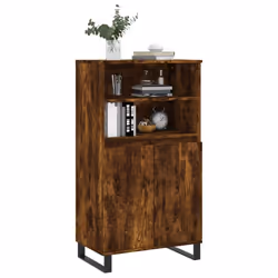 vidaXL Highboard Sideboard Tall Storage Cabinet Side Cabinet Engineered Wood - smoked oak