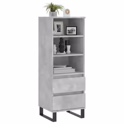 vidaXL Highboard Sideboard Tall Storage Cabinet Side Cabinet Engineered Wood - concrete grey