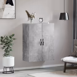 vidaXL Wall Mounted Cabinet Storage Cabinet Cupboard Smoked Oak Engineered Wood - concrete grey
