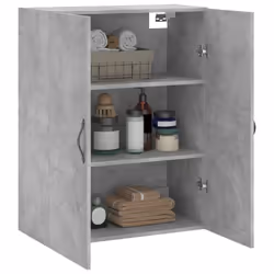 vidaXL Wall Mounted Cabinet Storage Cabinet Cupboard Smoked Oak Engineered Wood - concrete grey - Additional view 4