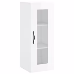 vidaXL Wall Mounted Cabinet Living Room Storage Wall Cabinet Wall Cupboard - high gloss white