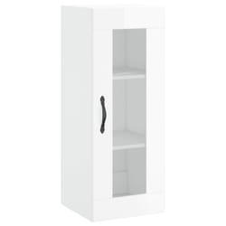 vidaXL Wall Mounted Cabinet Living Room Storage Wall Cabinet Wall Cupboard - high gloss white