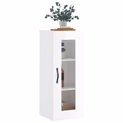 vidaXL Wall Mounted Cabinet Living Room Storage Wall Cabinet Wall Cupboard - high gloss white