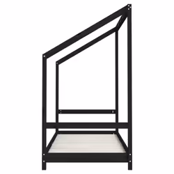 vidaXL Kids Bed Frame Bedstead Wooden Bed Base Children's Bed Solid Wood Pine - black, 80 x 200 cm - Additional view 4